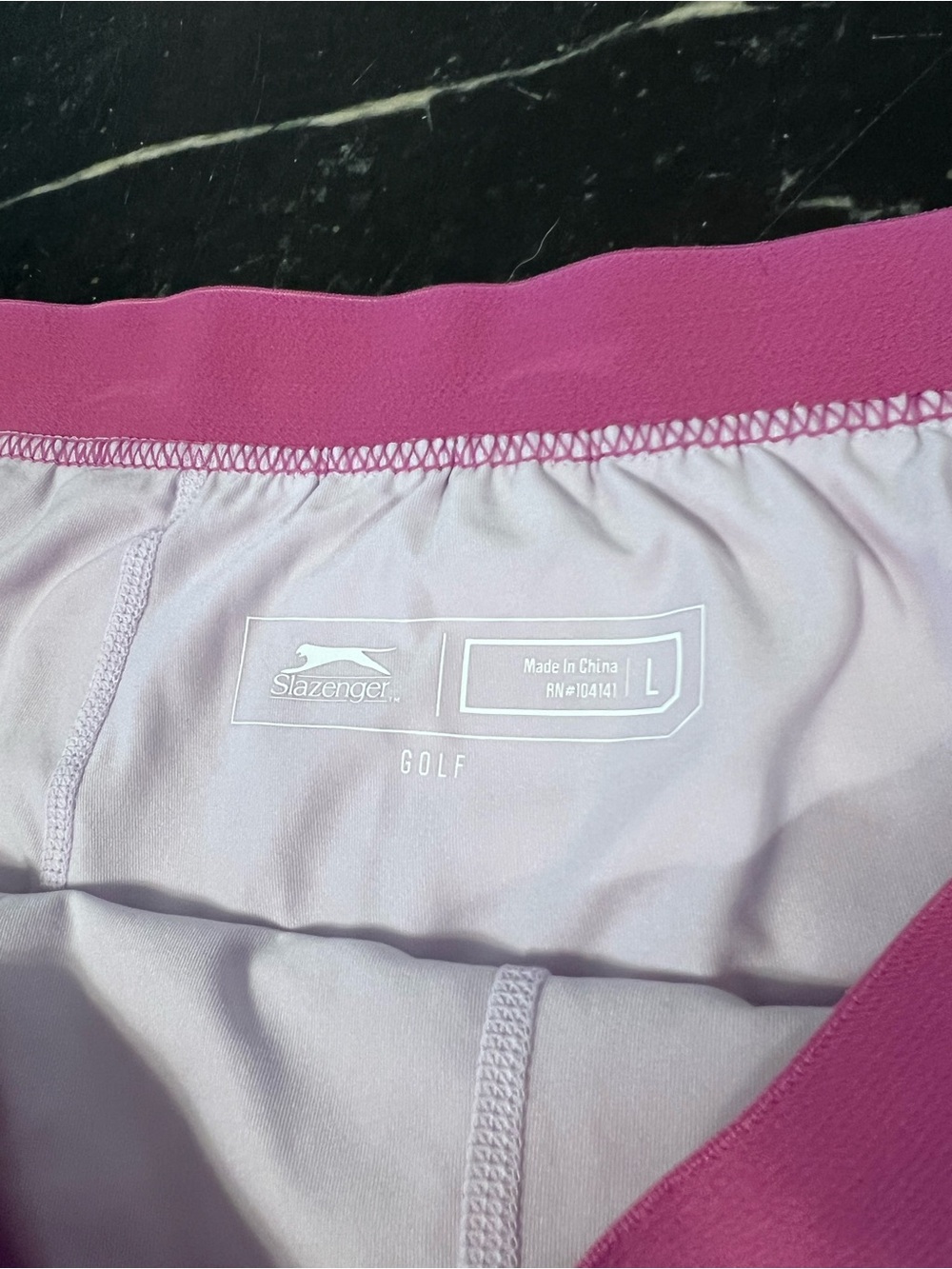 Slazenger Lavender Pleated Tennis Skirt with Pink Waistband - Picture 3 of 5